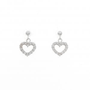 K18WG ハート ダイヤモンド ピアス 0.20CT