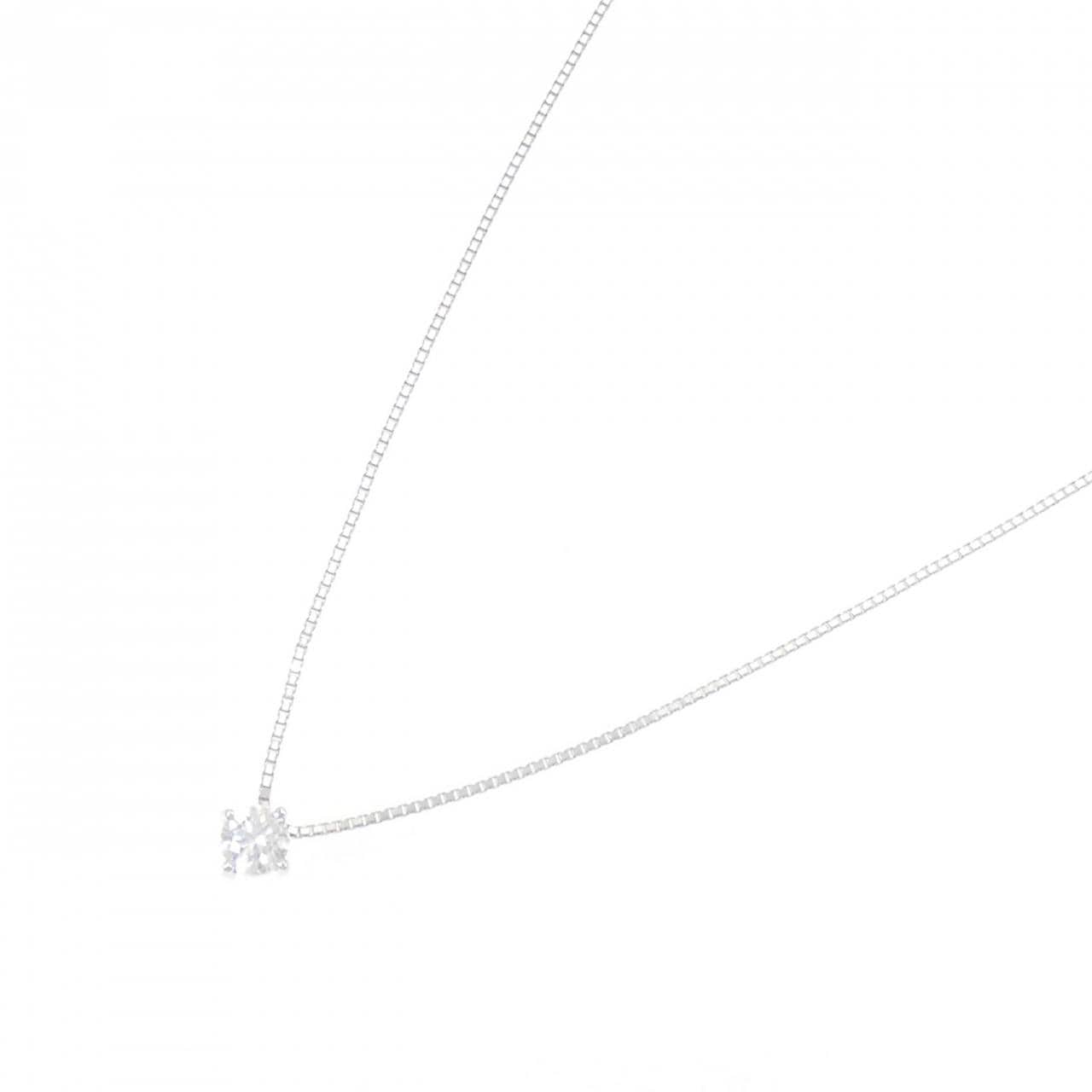 K18WG ソリティア ダイヤモンド ネックレス 0.20CT