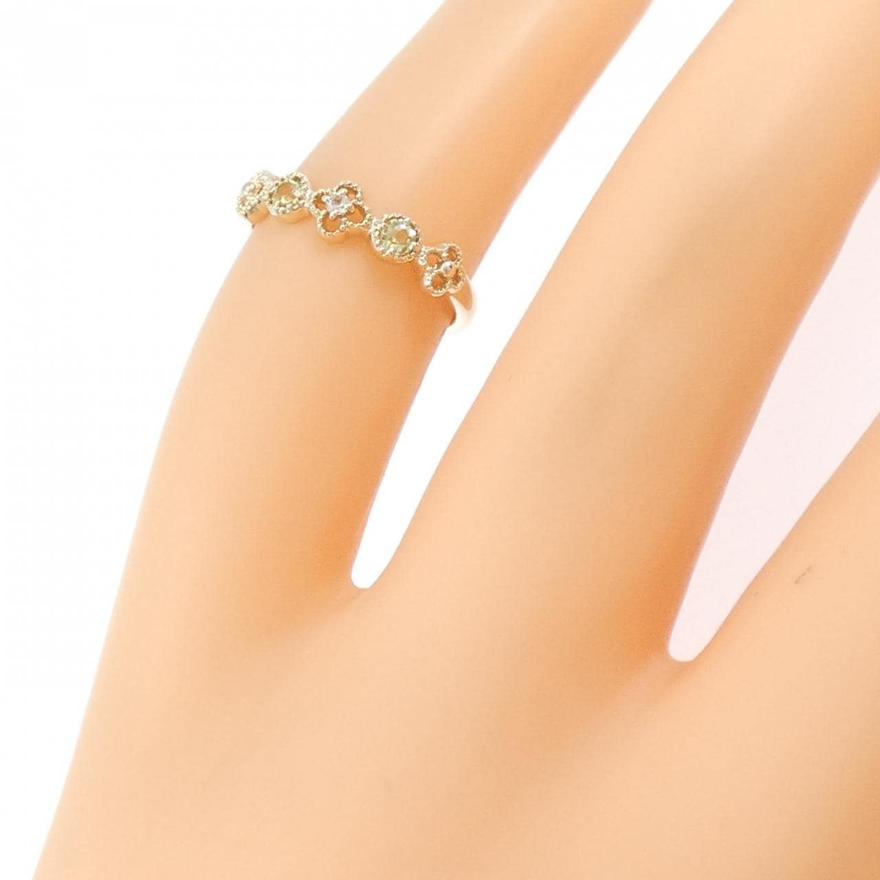 K10YG ペリドット ピンキーリング