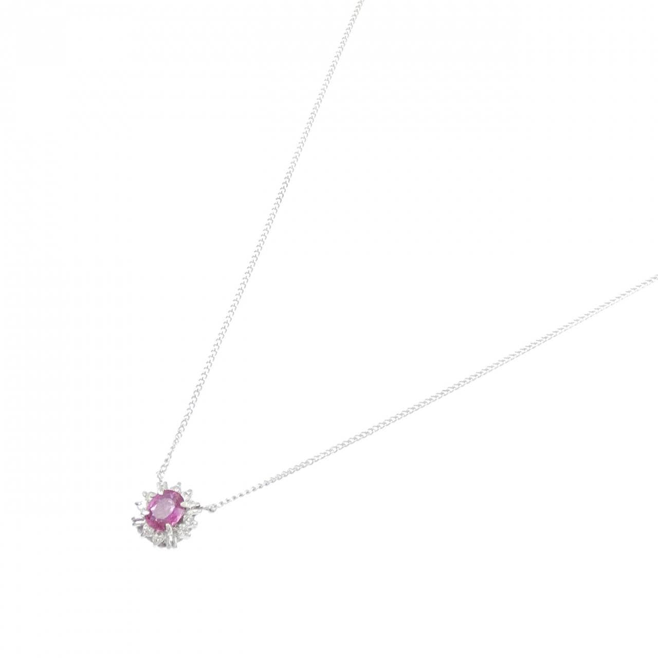 PT900/PT850 ルビー ネックレス 0.36CT
