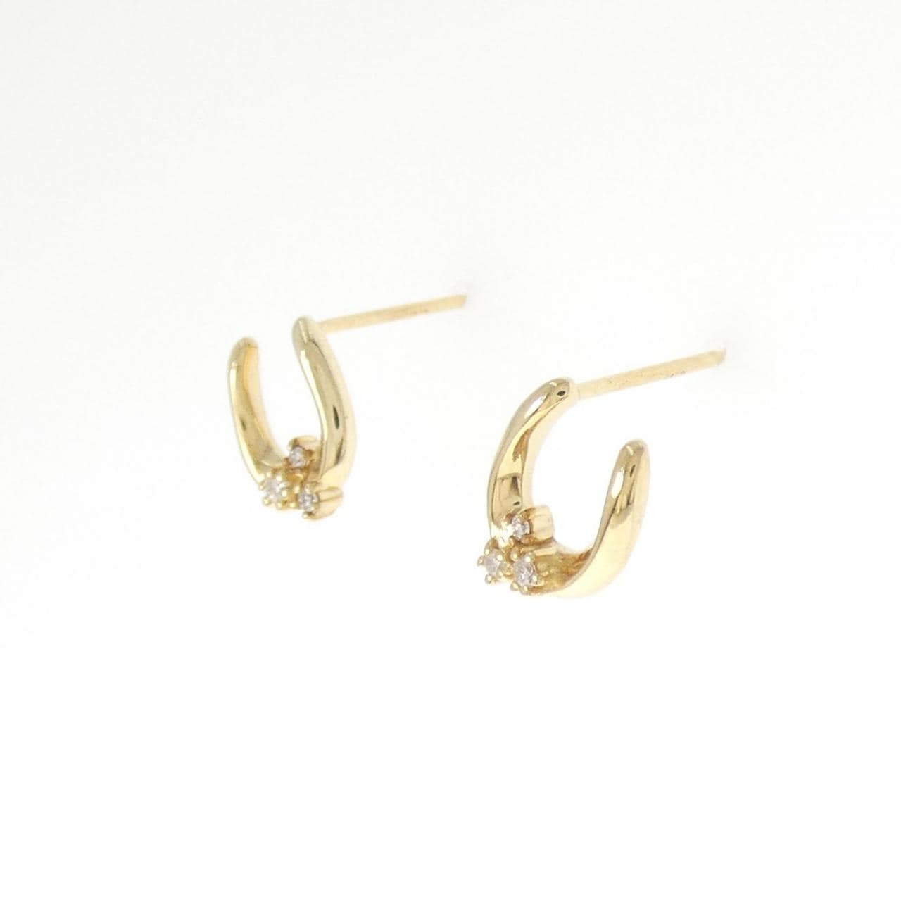 【新品】K10YG ダイヤモンド ピアス 0.04CT