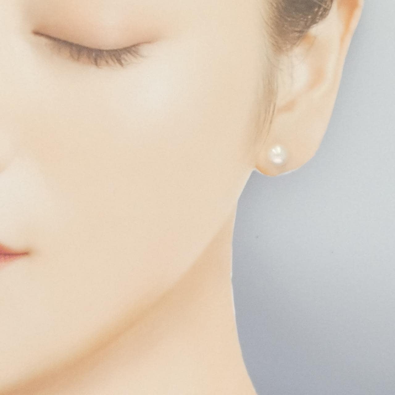 K14WG Akoya pearl earrings 6.9mm