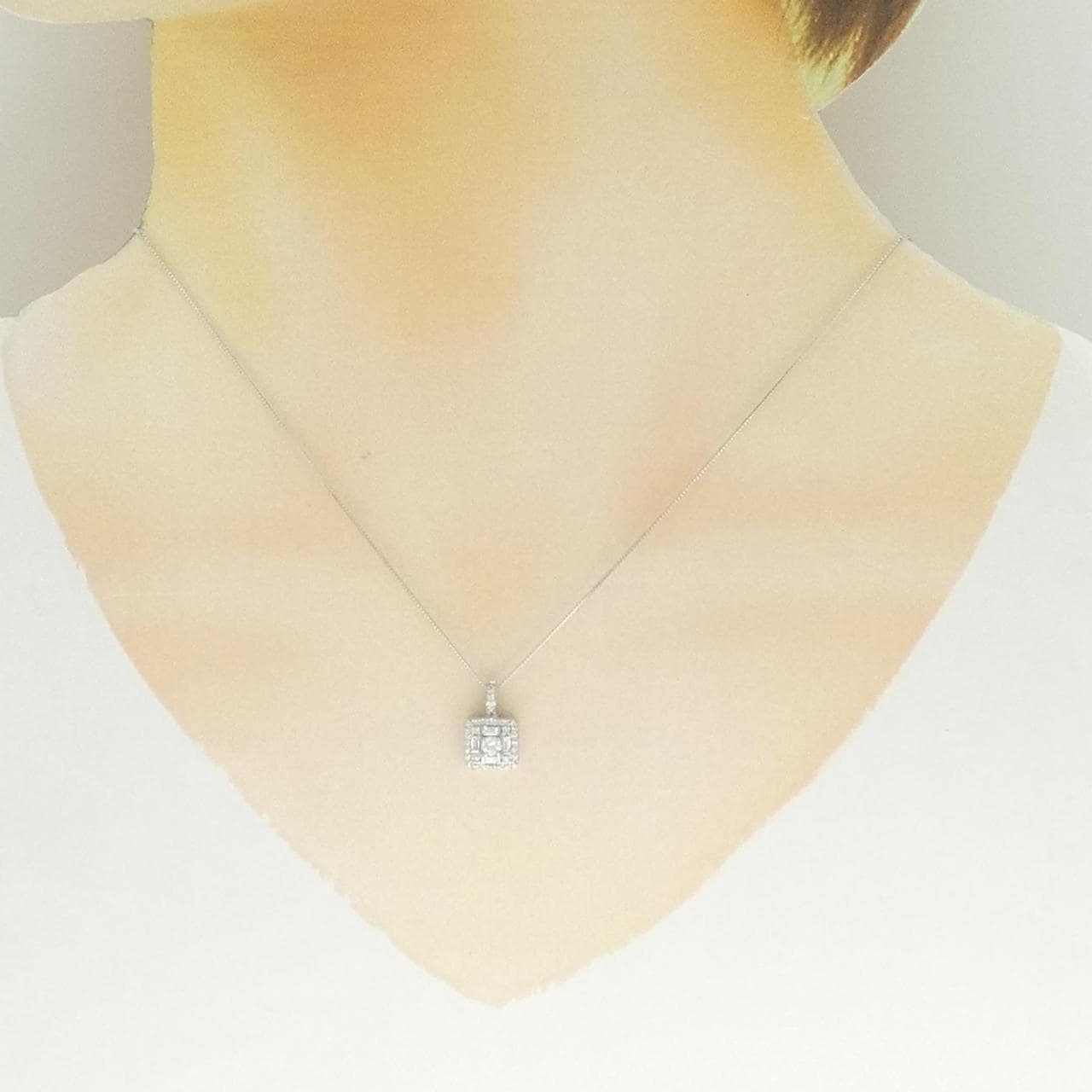 K18WG ダイヤモンド ネックレス 0.35CT