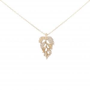 K18PG リーフ ダイヤモンド ネックレス 0.16CT