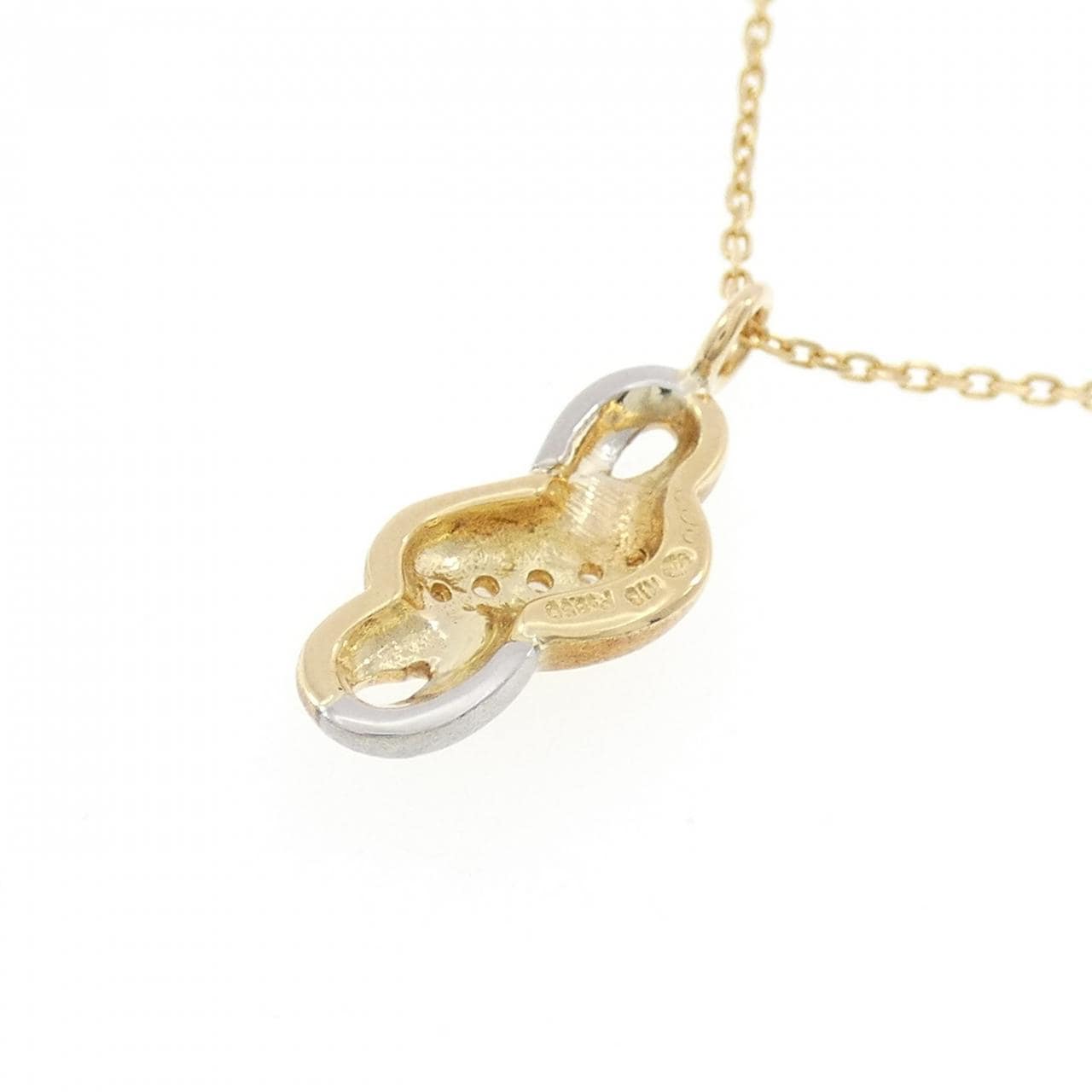 K18YG/PT850鑽石項鍊 0.05克拉