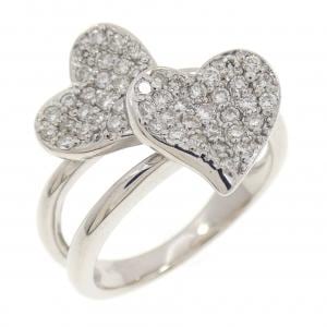 K18WG ハート パヴェ ダイヤモンド リング 0.50CT