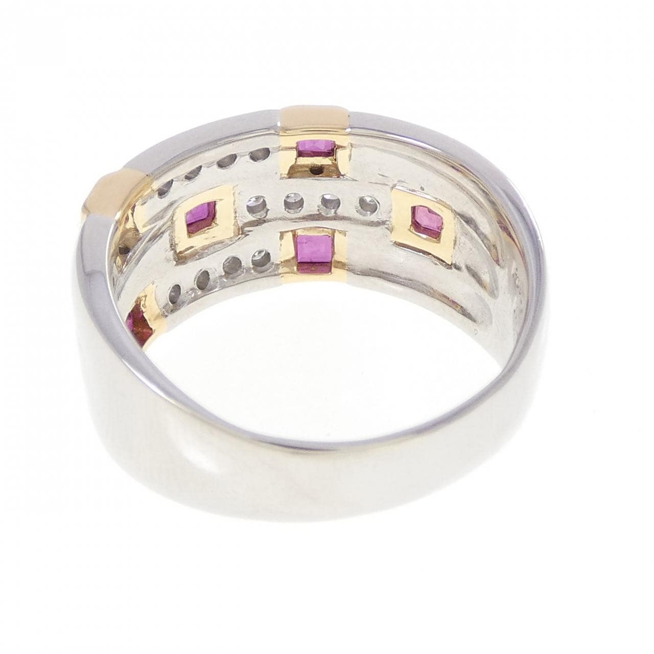 PT900/K18YG ルビー リング 0.72CT