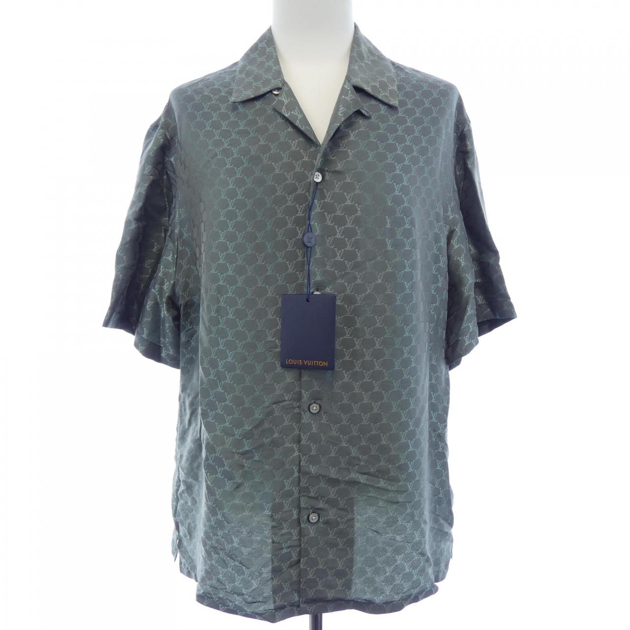 ルイヴィトン LOUIS VUITTON ショートスリーブジャガードシルクプレンドシャツ HRS30WKSY S／Sシャツ