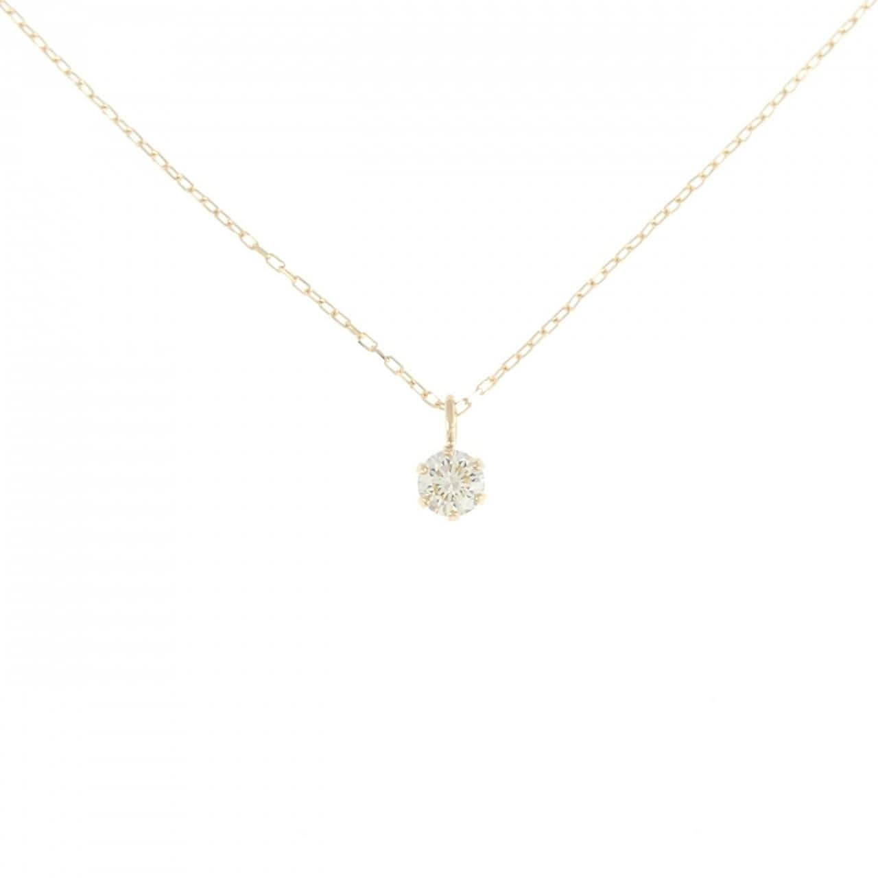 K18YG Solitaire Diamond Necklace 0.10CT