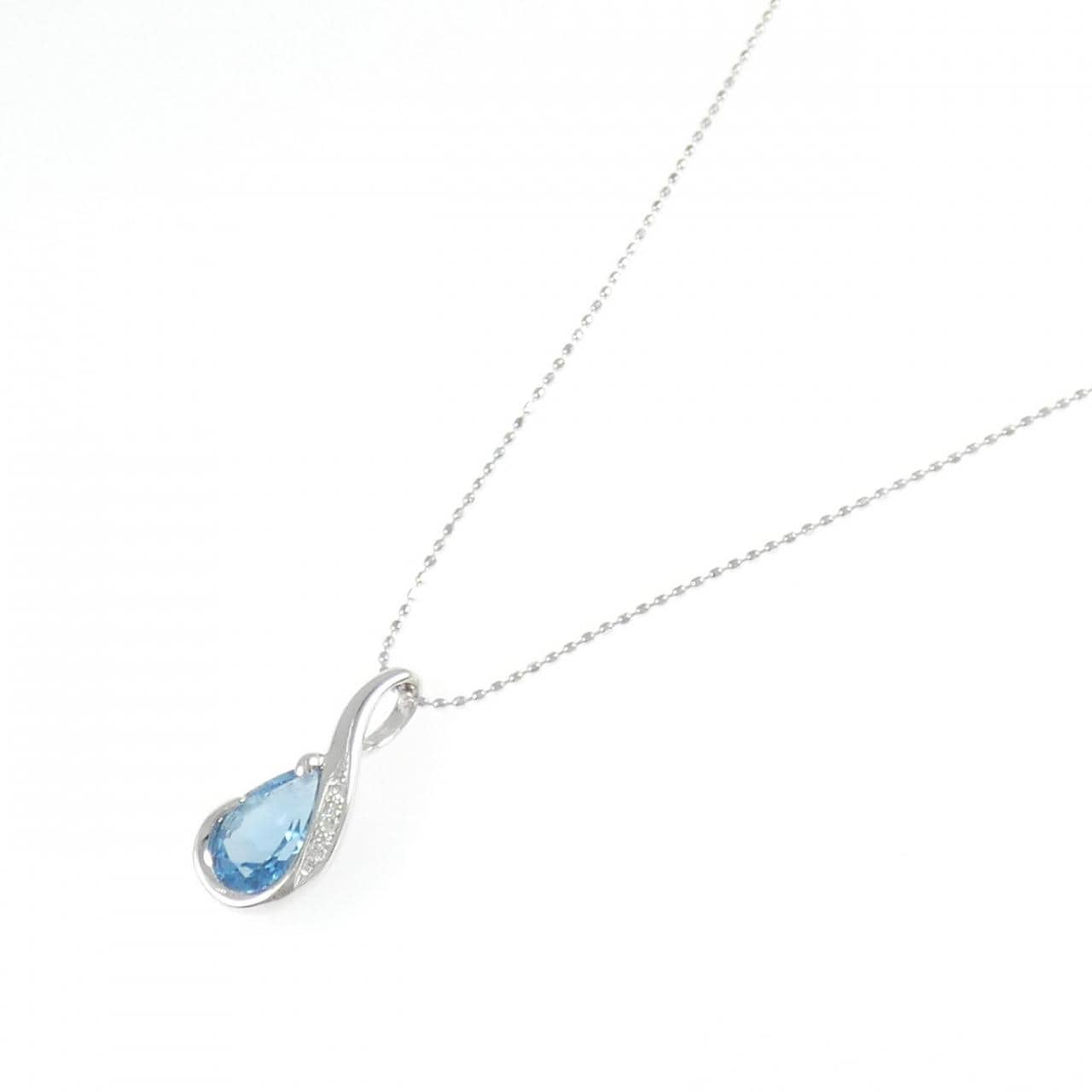 K18WG ブルートパーズ ネックレス