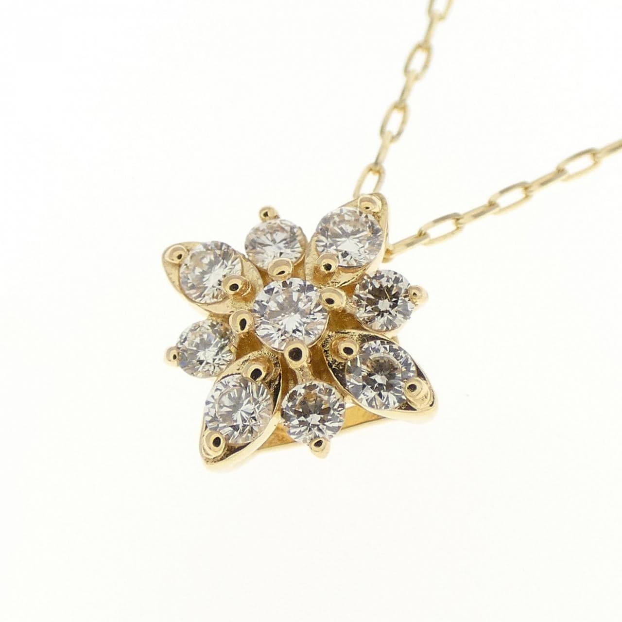 [BRAND NEW] K18YG Diamond necklace 0.16CT