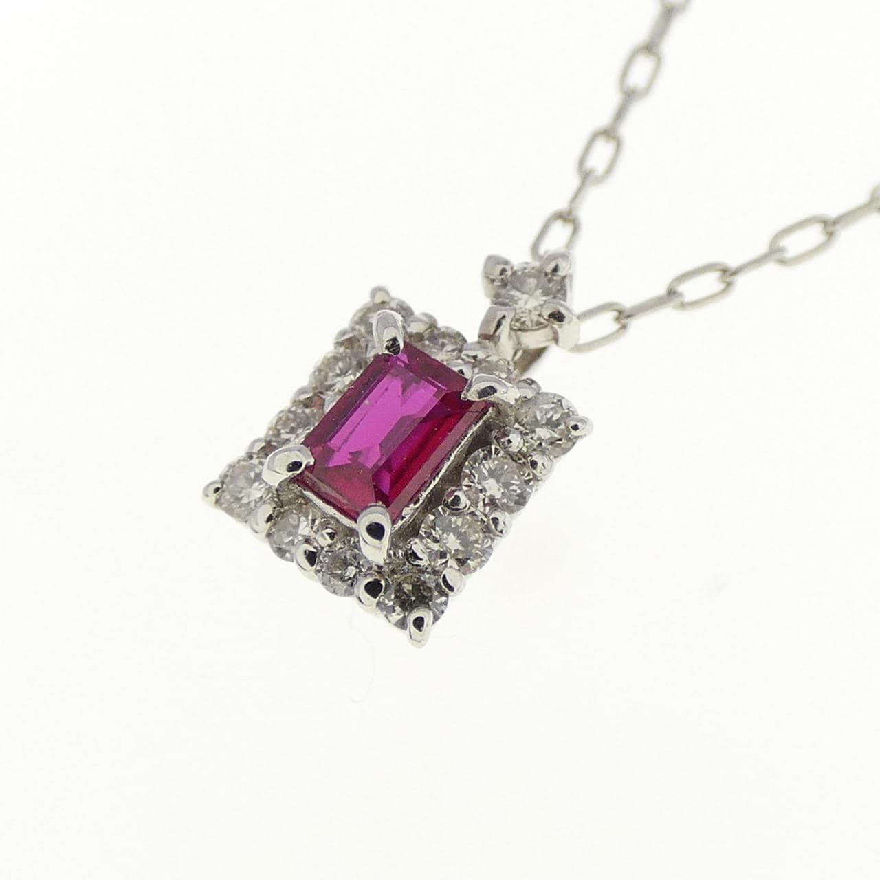 【新品】PT ルビー ネックレス 0.09CT