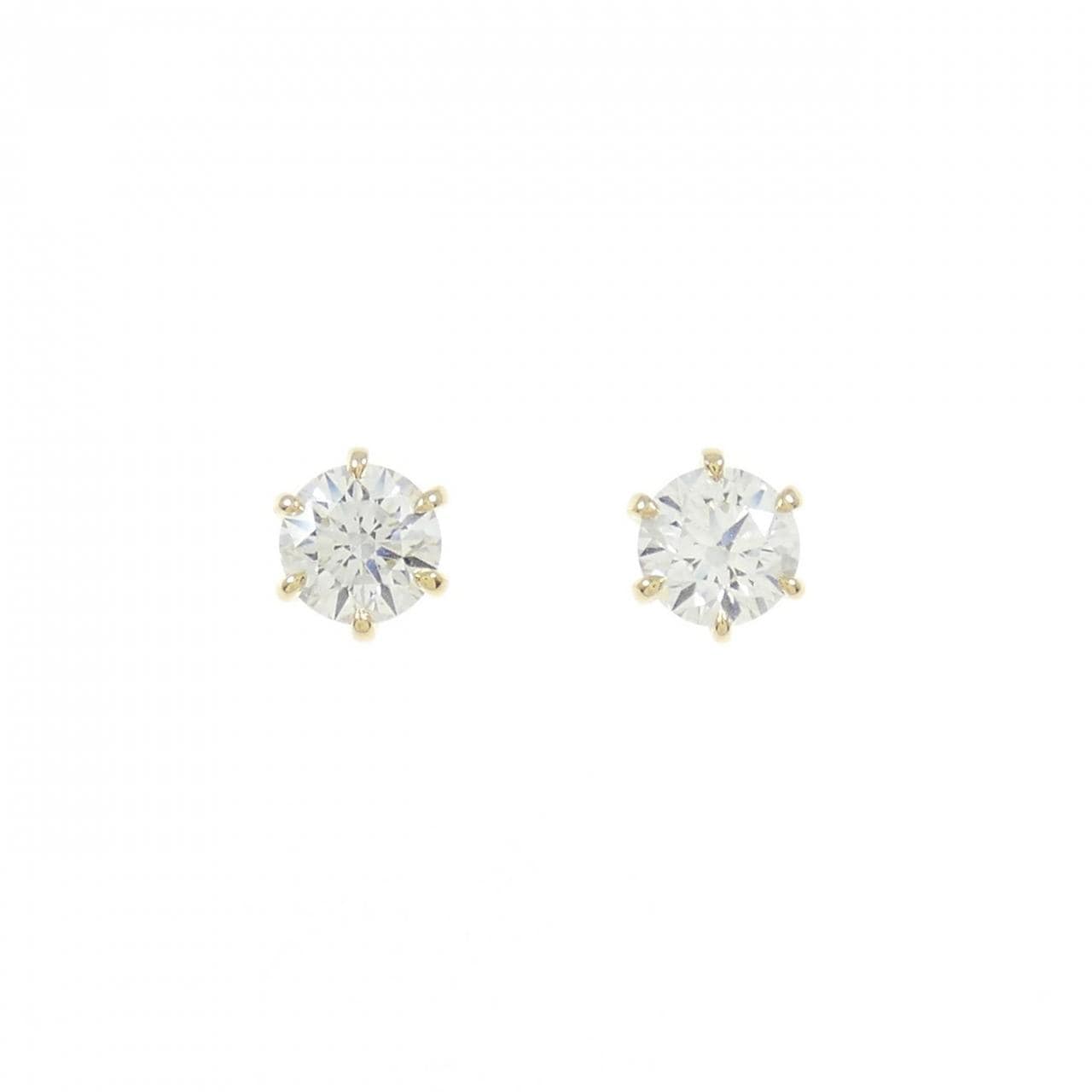 【リメイク】K18YG/ST ダイヤモンド ピアス 0.237CT 0.238CT F-G VS2 3EXT-EXT H&C
