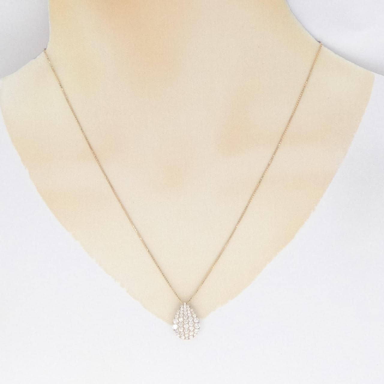 K18PG pave Diamond necklace 1.00CT
