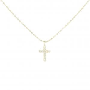 K10YG クロス ダイヤモンド ネックレス 0.05CT
