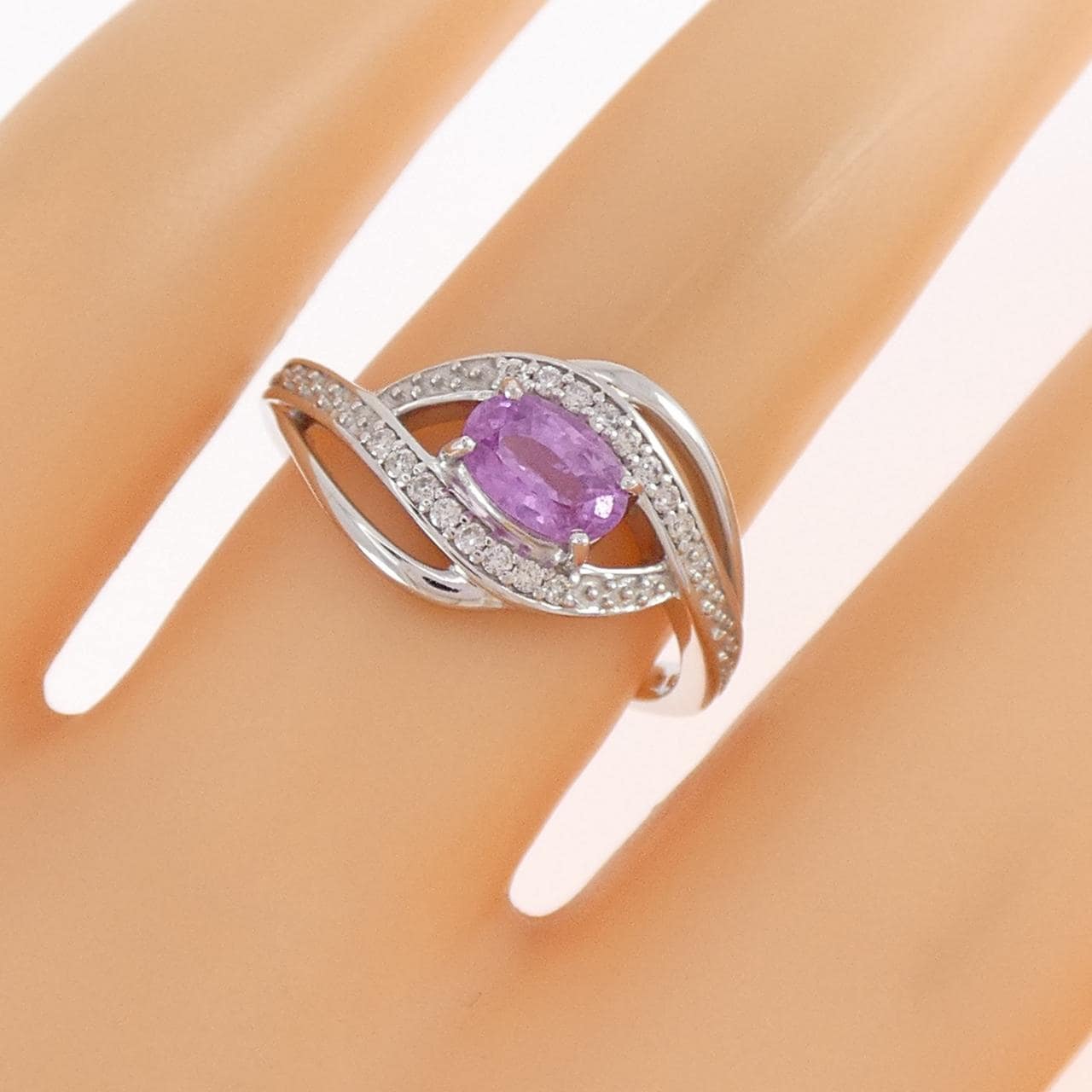 K18WG サファイヤ リング 0.61CT