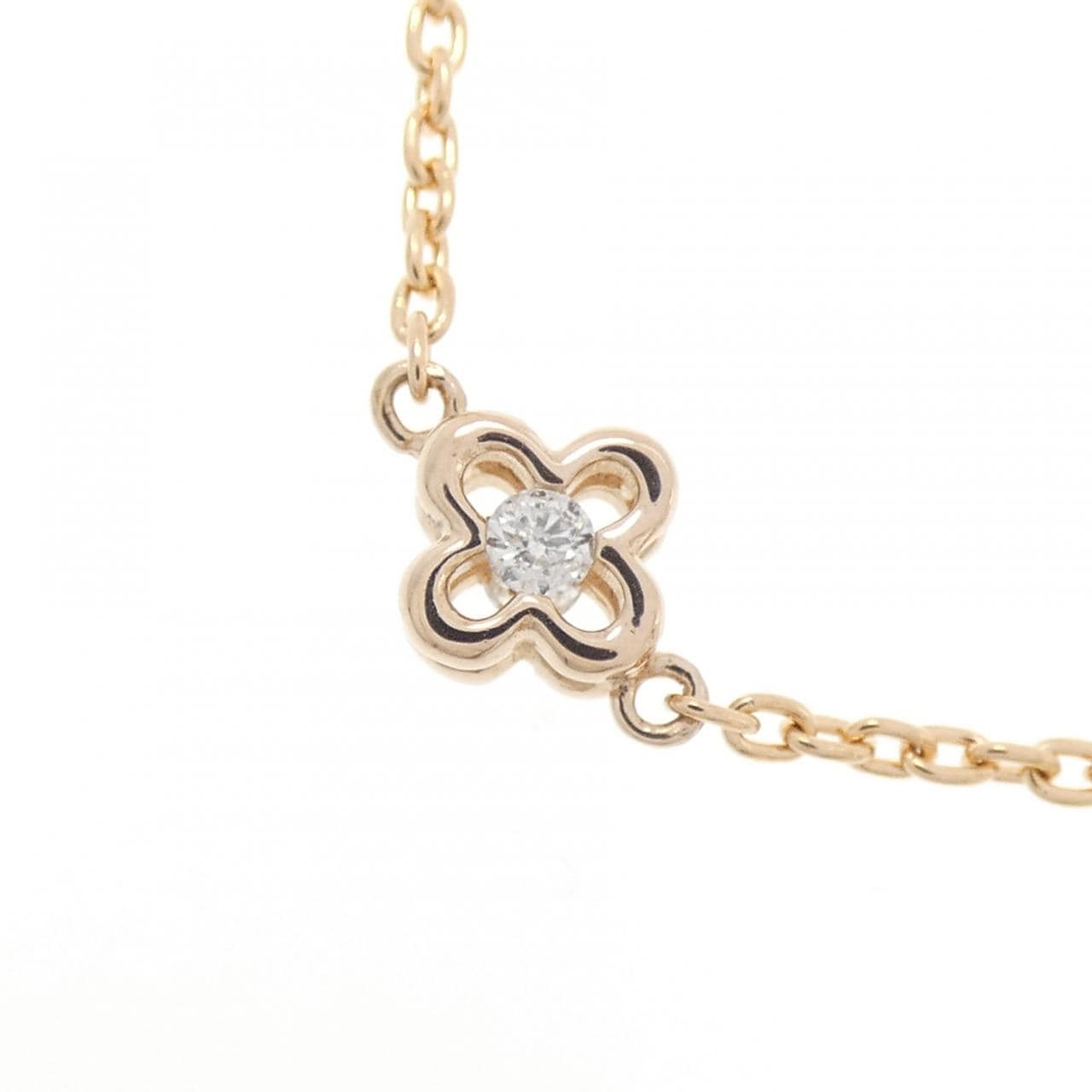 K18PG フラワー ダイヤモンド ネックレス 0.89CT
