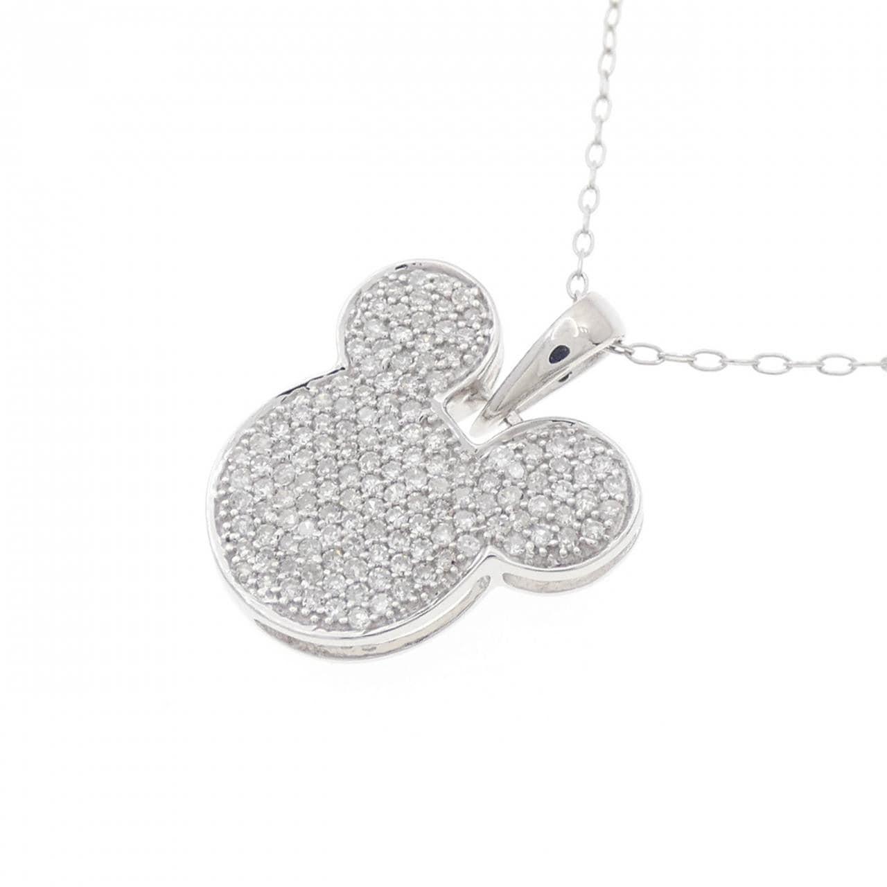 K18WG pave Diamond necklace 0.30CT