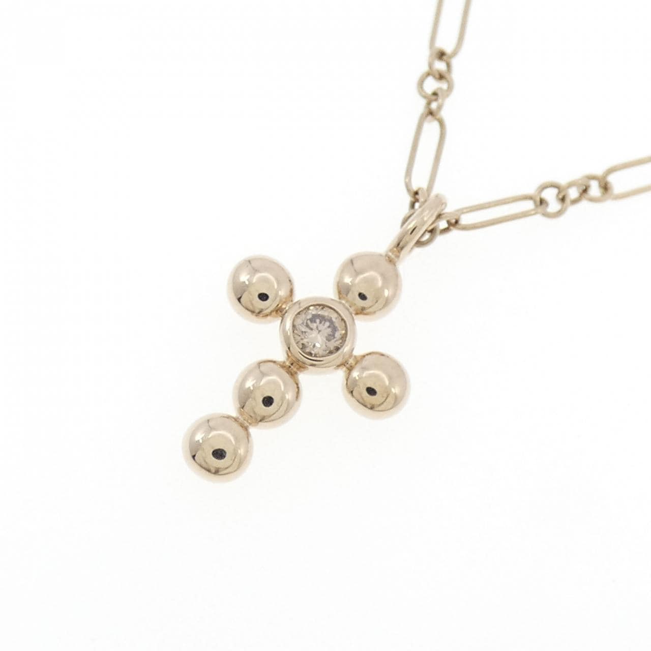 カシケイ クロス ダイヤモンド ネックレス 0.05CT