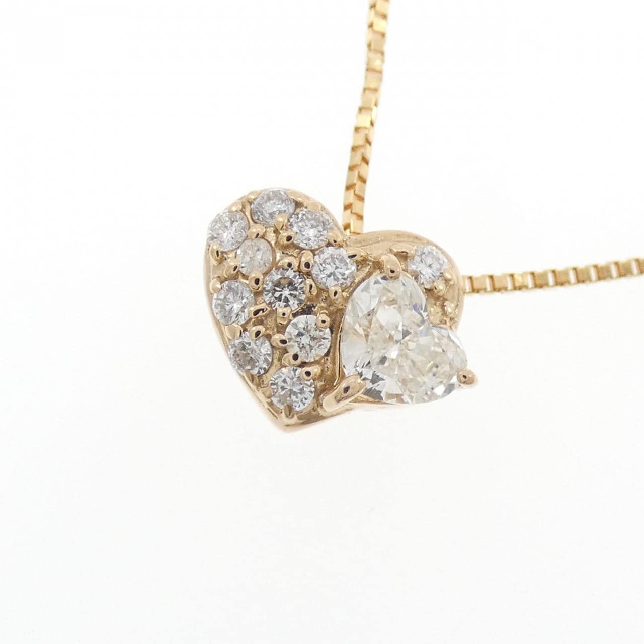 K18PG ハート ダイヤモンド ネックレス 0.307CT