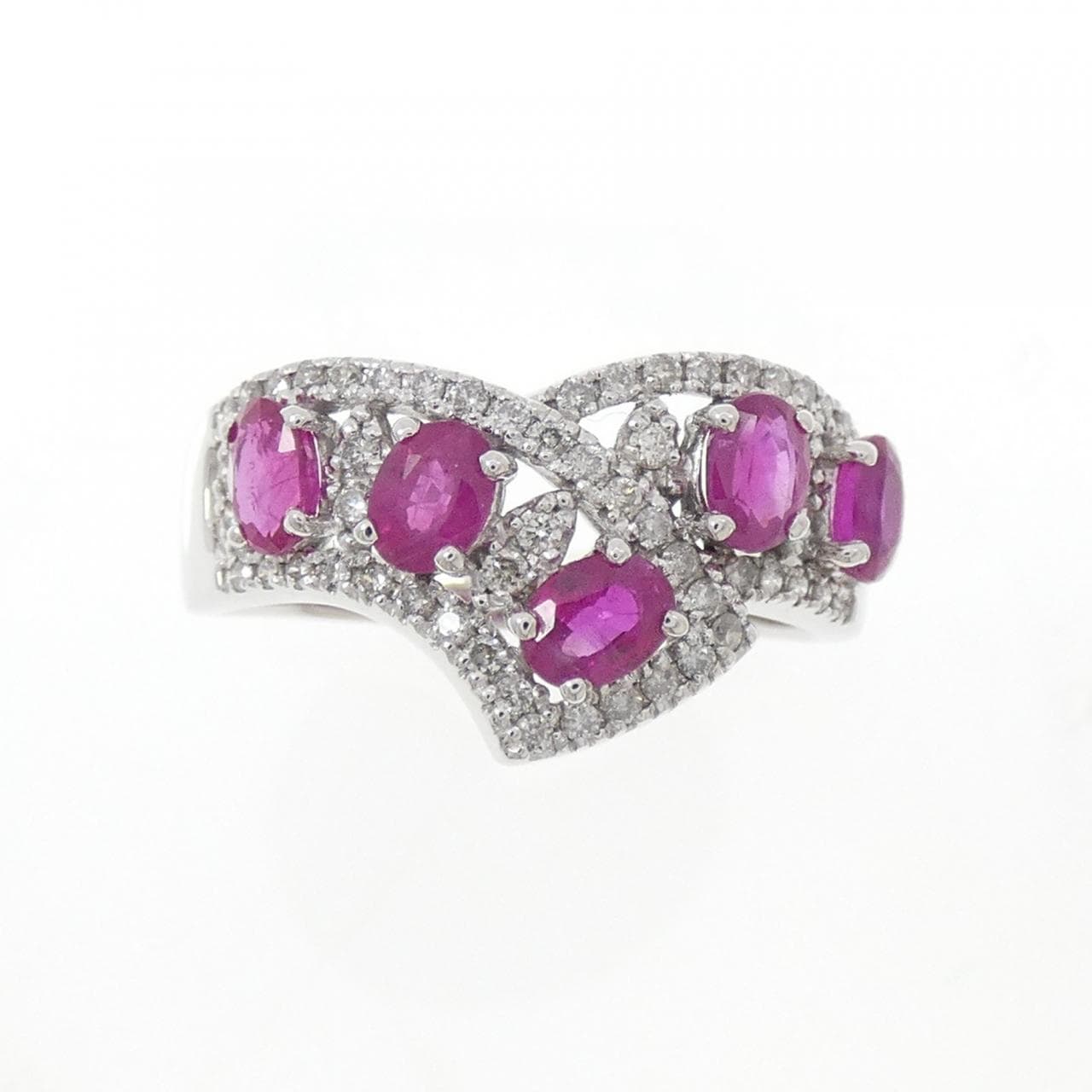 K18WG ルビー リング 1.34CT