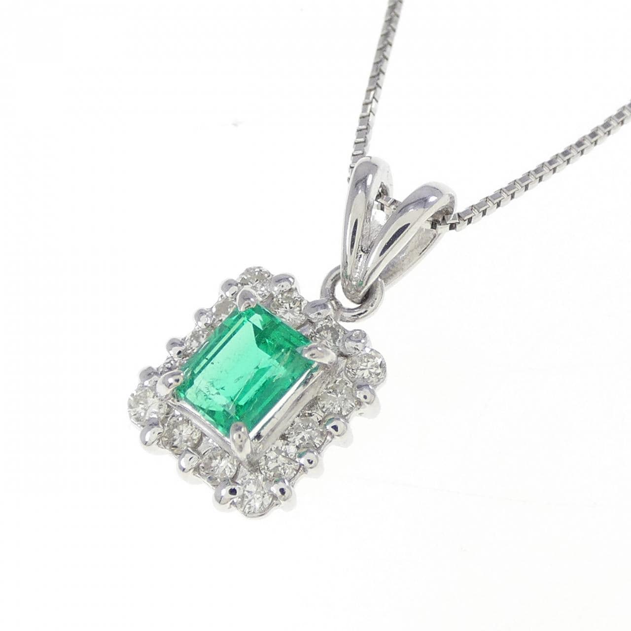 PT900/PT850 エメラルド ネックレス 0.31CT