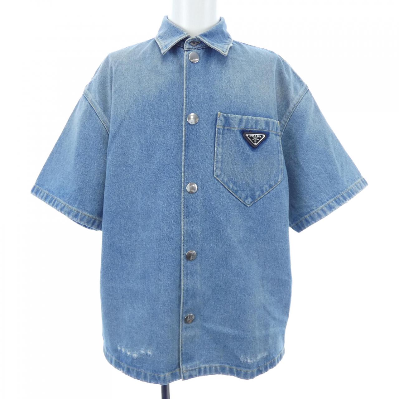 プラダ PRADA トライアングルロゴ GEC067 S212 1ZAB S／Sシャツ