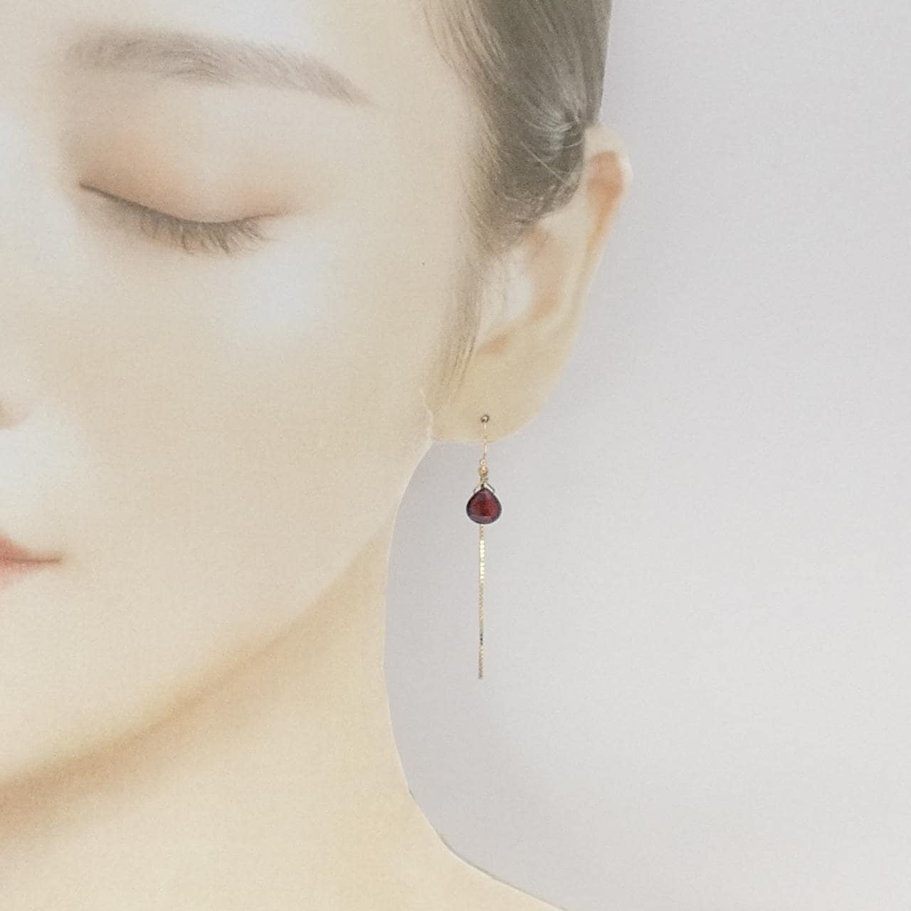 K18YG ガーネット ピアス