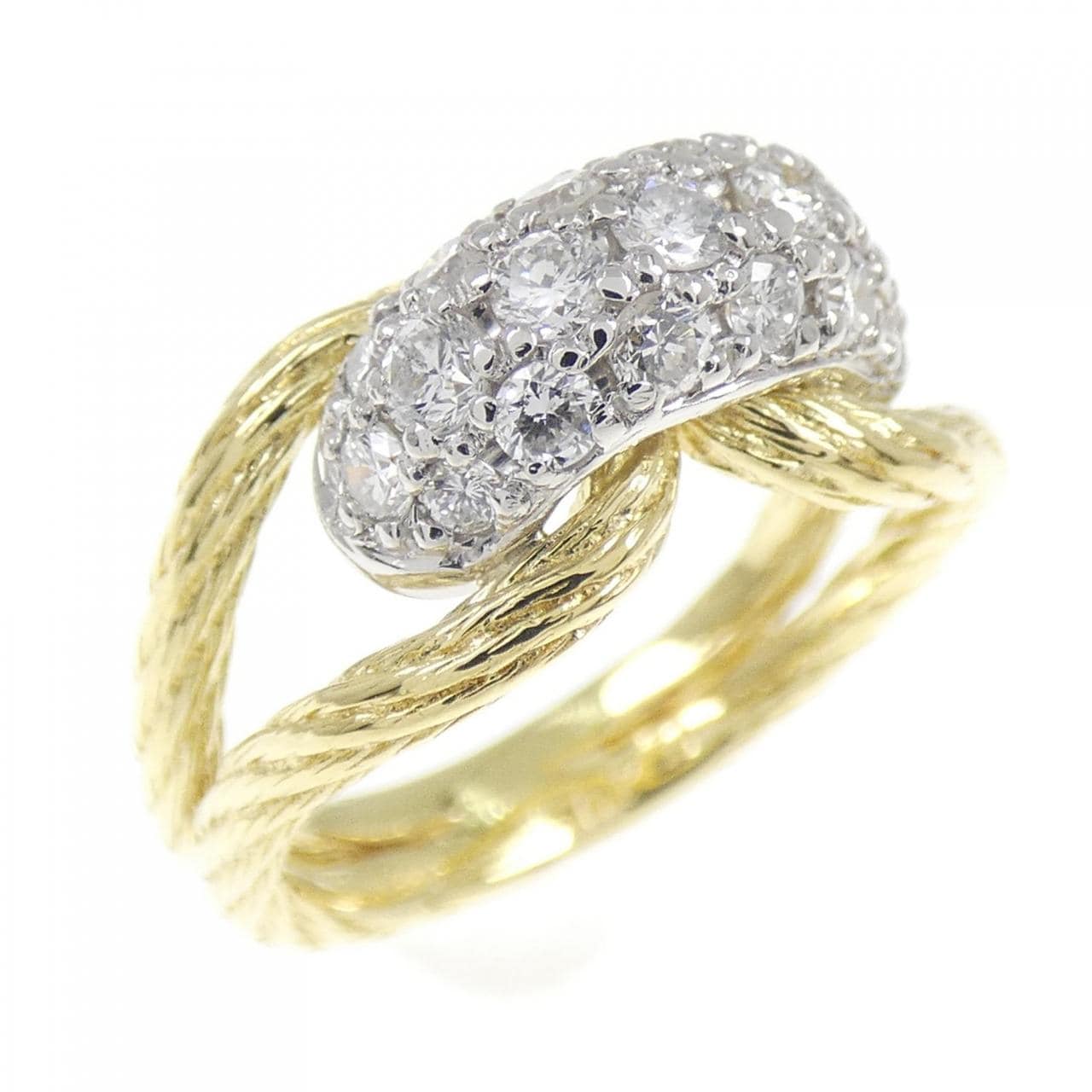 K18YG/PT900 ダイヤモンド リング 0.40CT