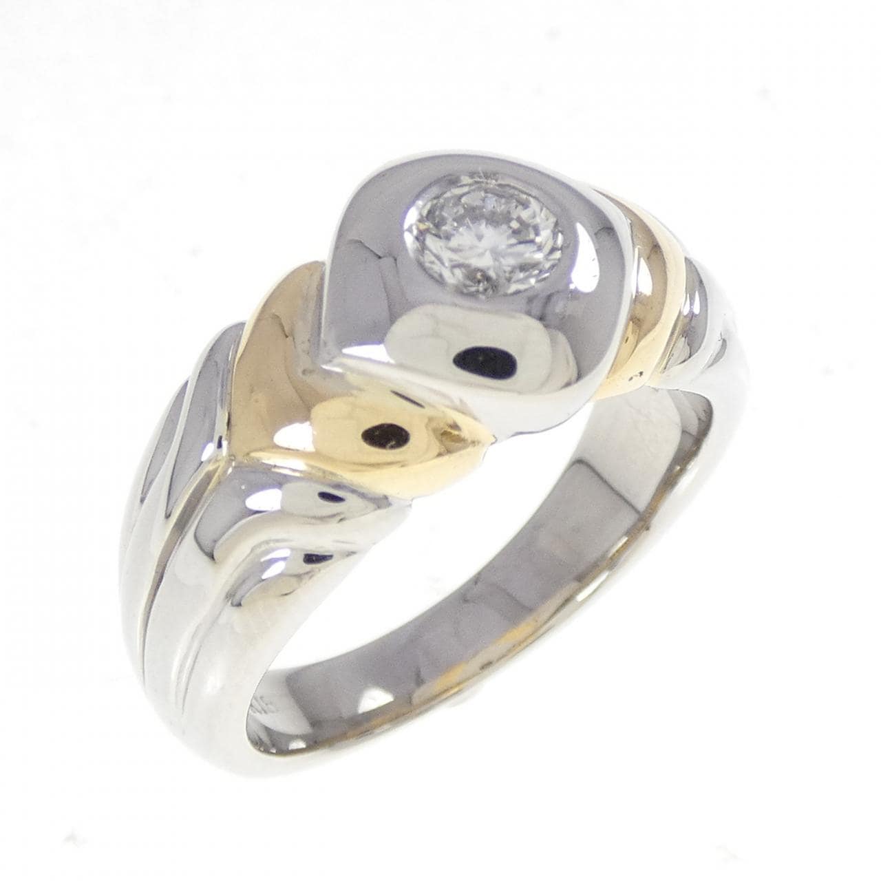 PT900/K18YG钻石戒指 0.38克拉