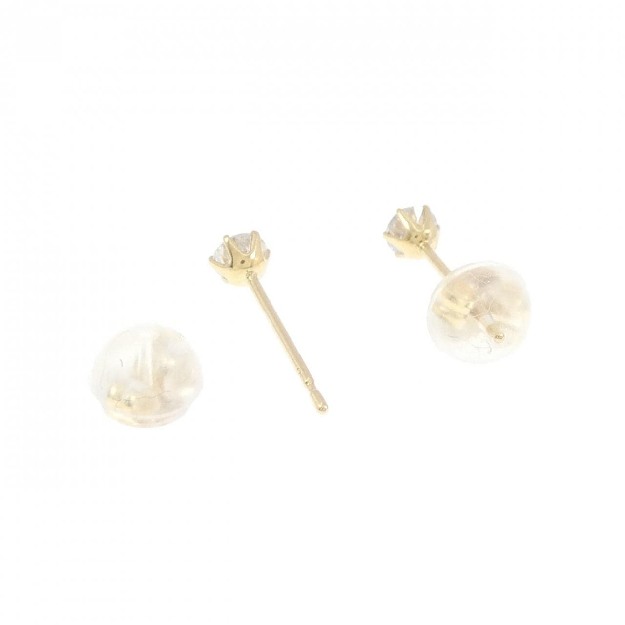 K18YG ソリティア ダイヤモンド ピアス 0.20CT