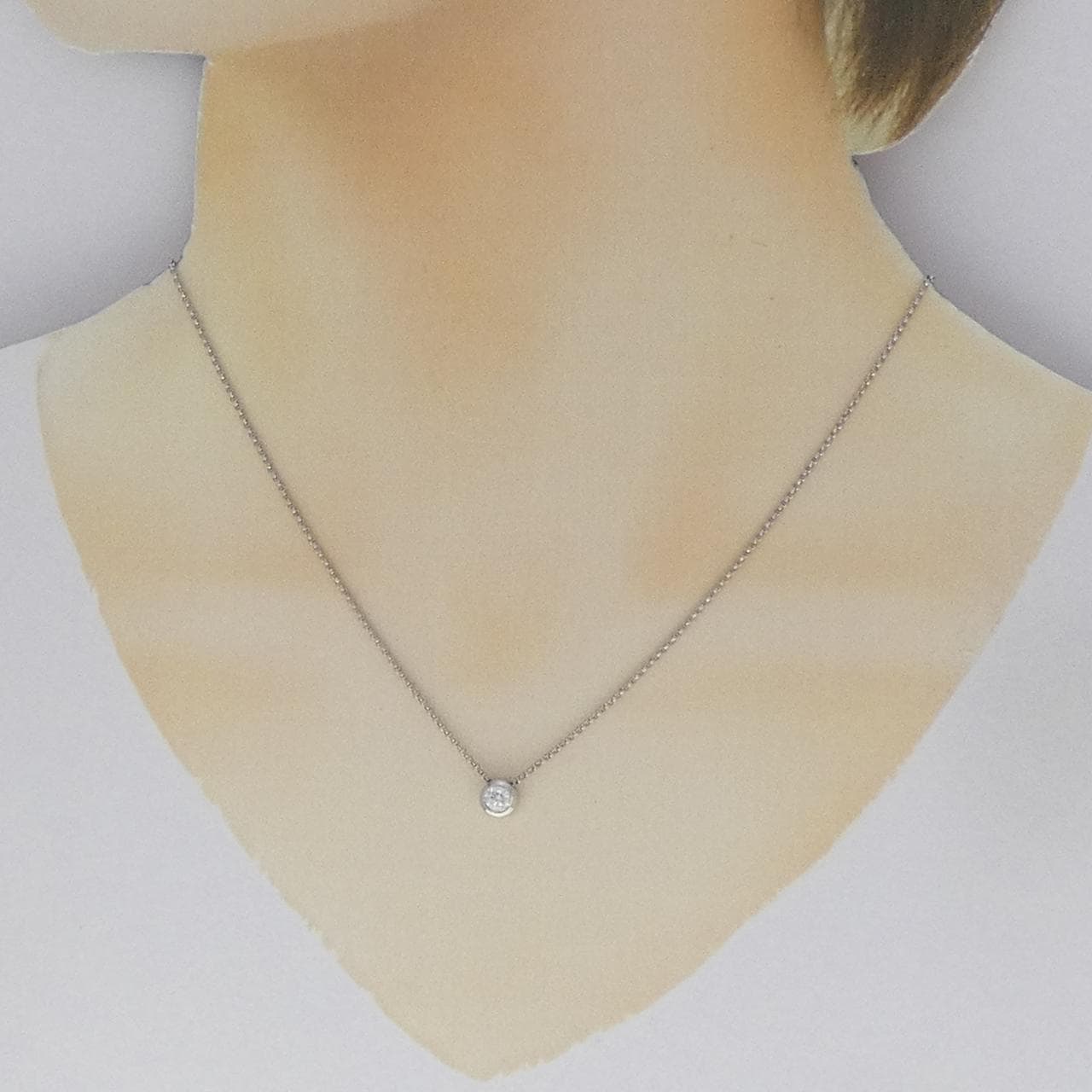 PT900/PT850 ソリティア ダイヤモンド ネックレス 0.28CT