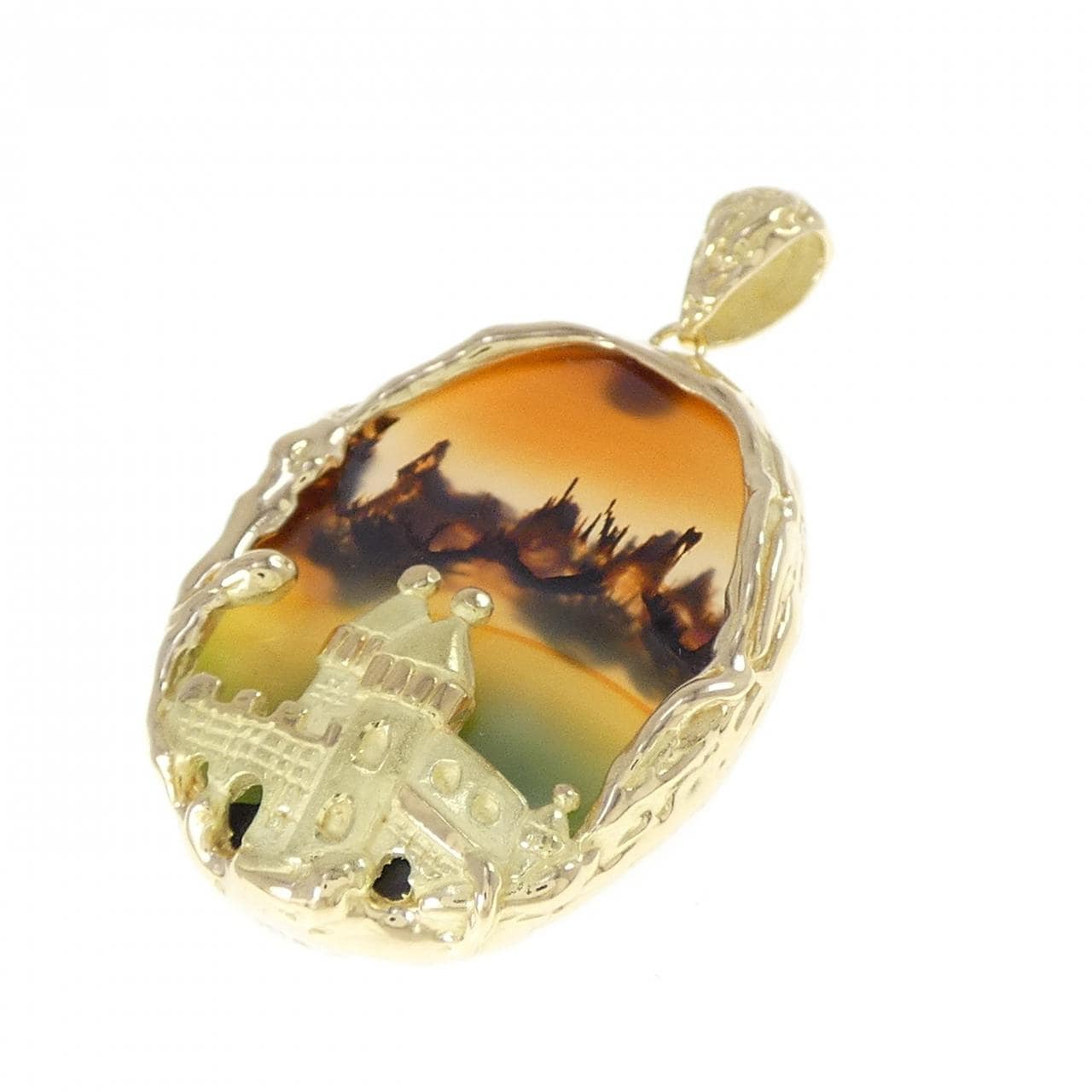 K18YG agate pendant