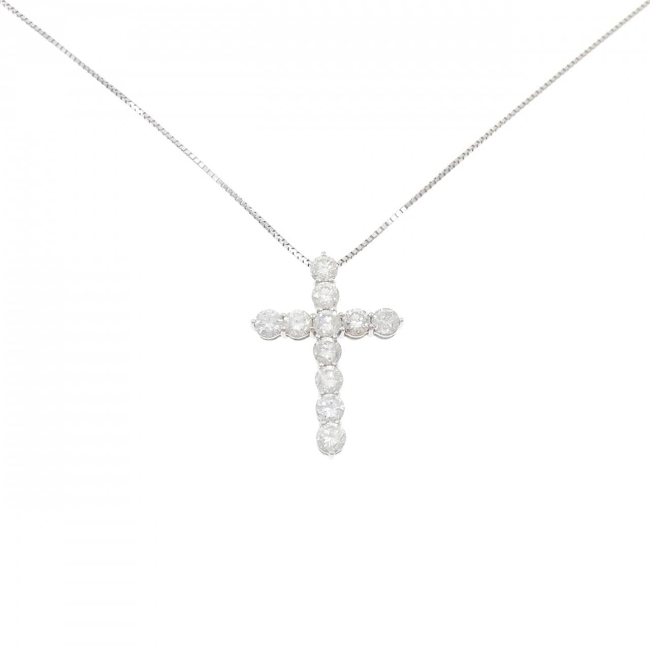 PT900/PT850 クロス ダイヤモンド ネックレス 3.22CT