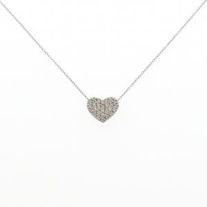 K18WG ハート ダイヤモンド ネックレス 0.28CT