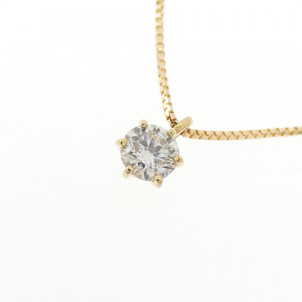 K18YG ソリティア ダイヤモンド ネックレス 0.15CT