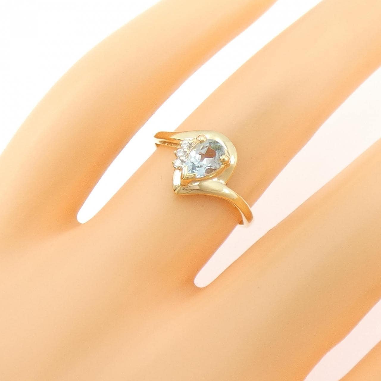K18YG アクアマリン リング 0.36CT