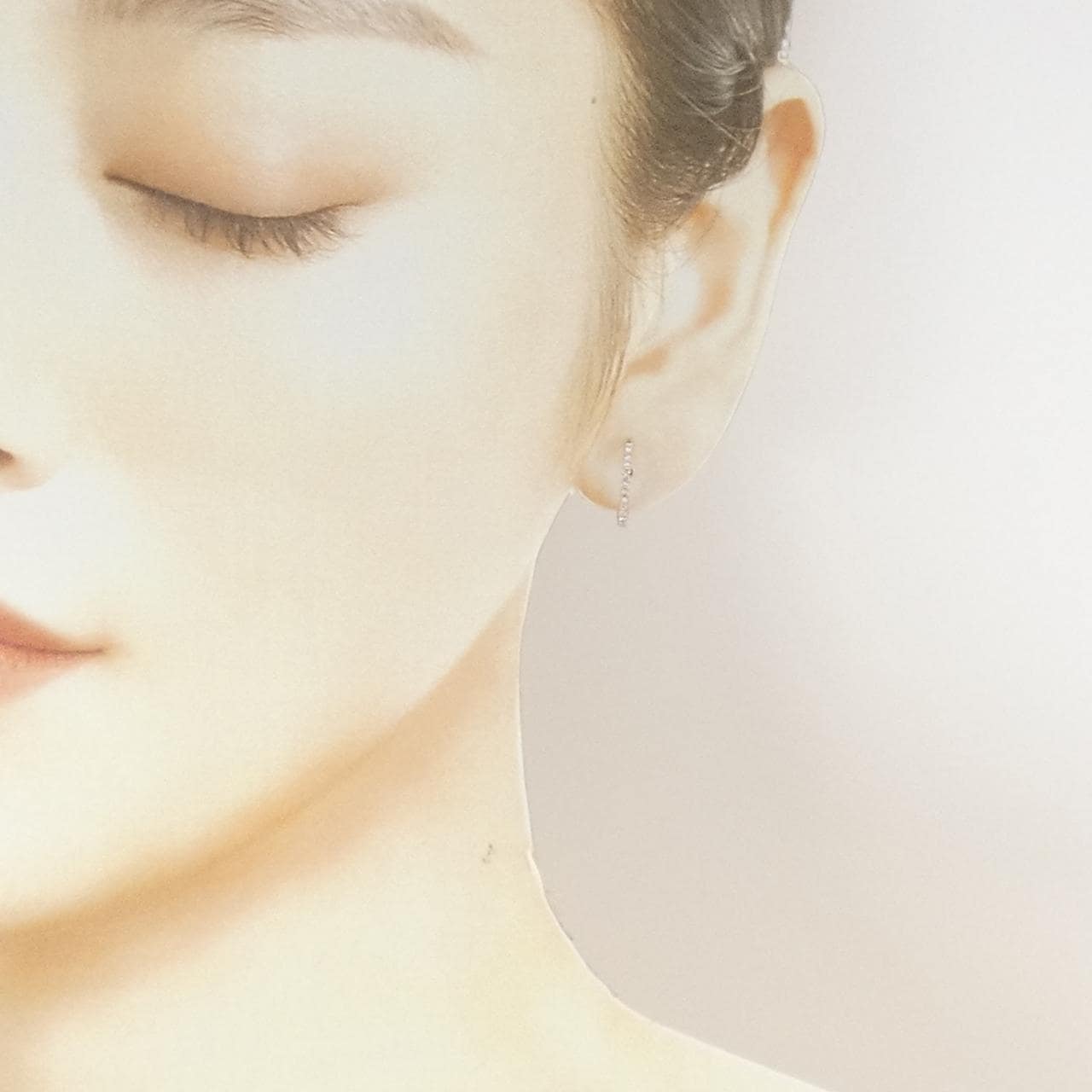 K18PG/PT950 ダイヤモンド イヤリング 0.18CT