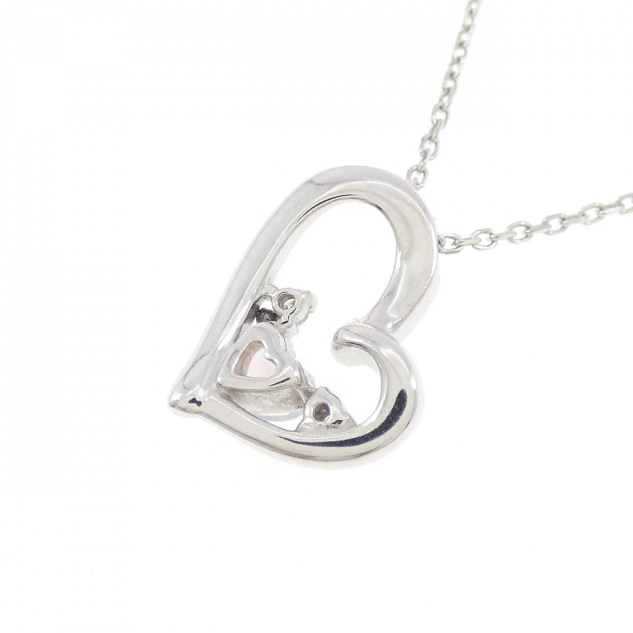 4゜C ハート 合成オパール ネックレス