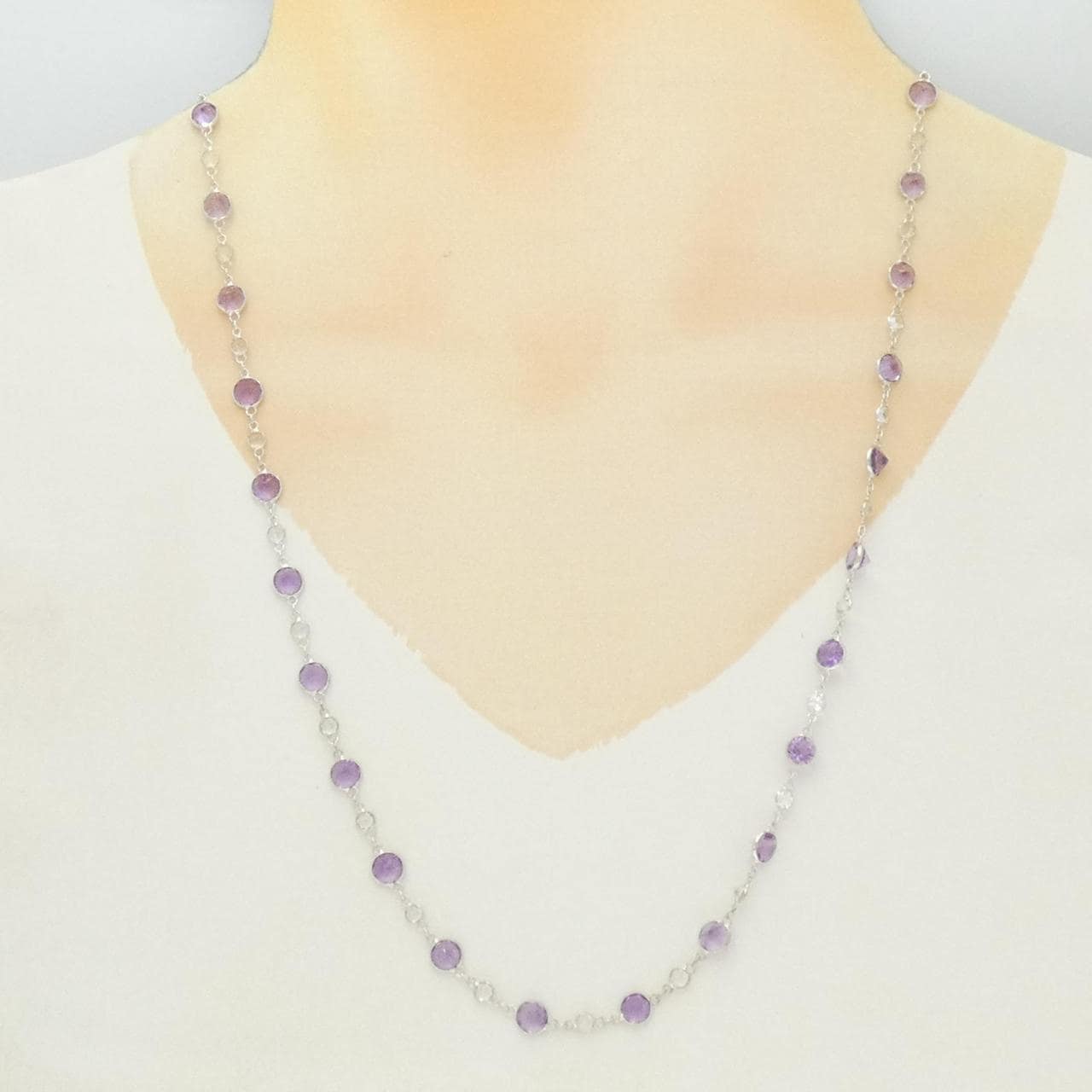 K18WG アメジスト ネックレス