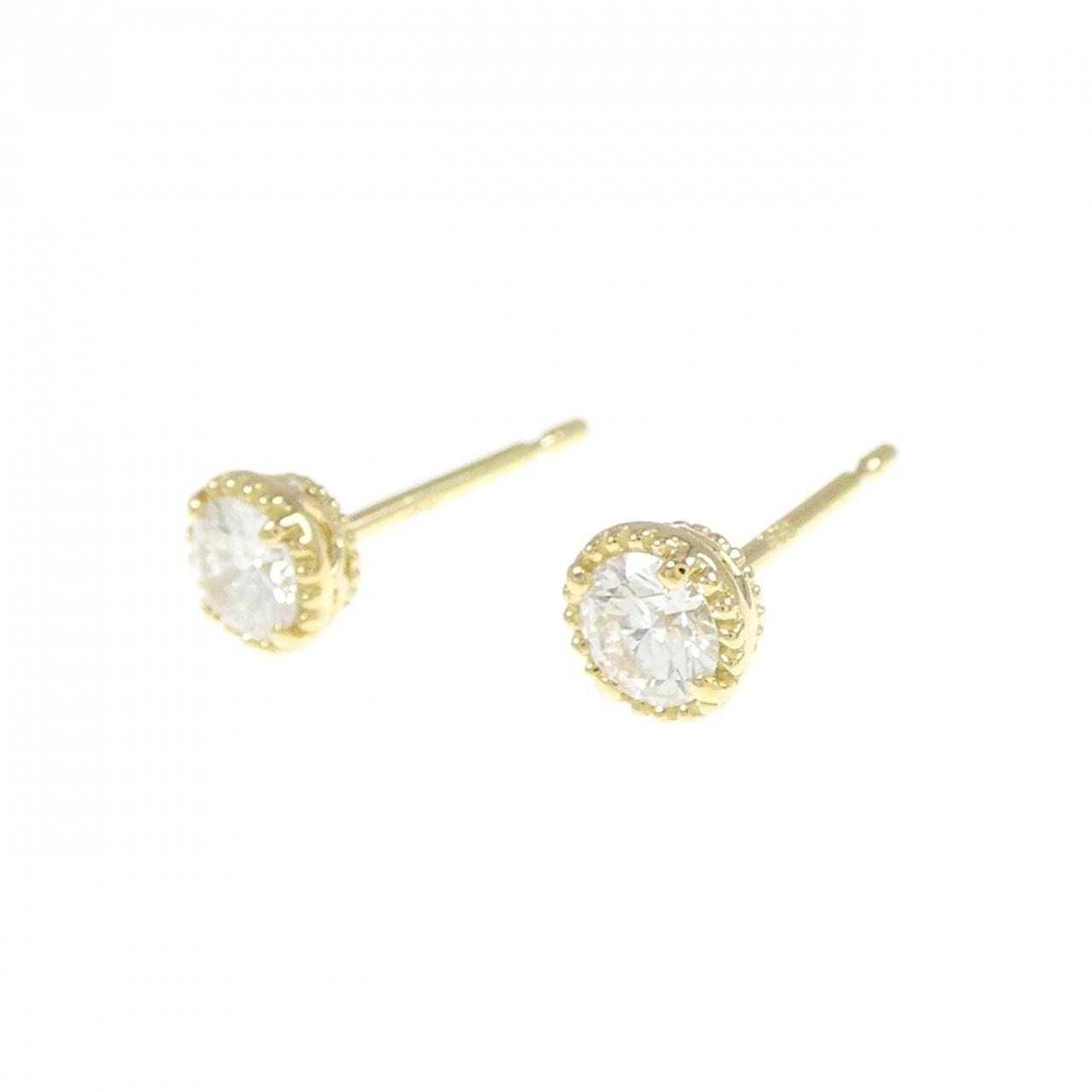 【リメイク】K18YG/ST ダイヤモンド ピアス 0.203CT 0.216CT G SI1 VG-GOOD