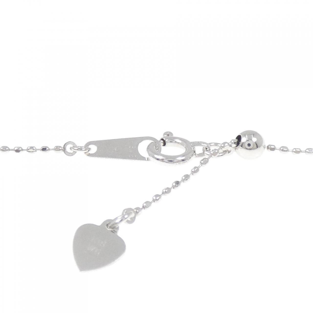 K18WG スリーストーン ダイヤモンド ネックレス 0.31CT