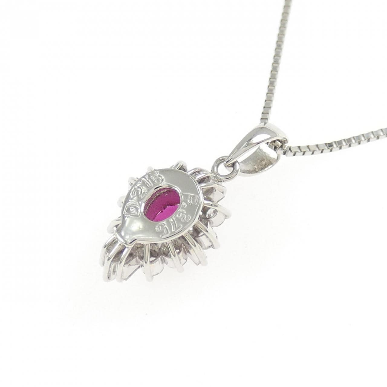 PT900/PT850 ルビー ネックレス 0.375CT