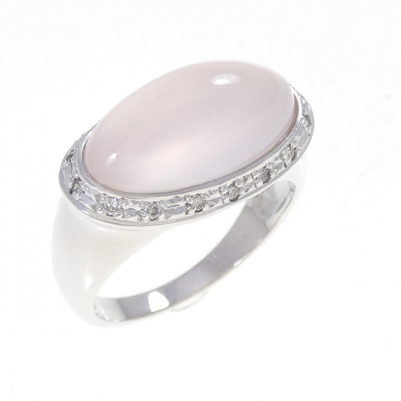 K18WG ローズクオーツ リング