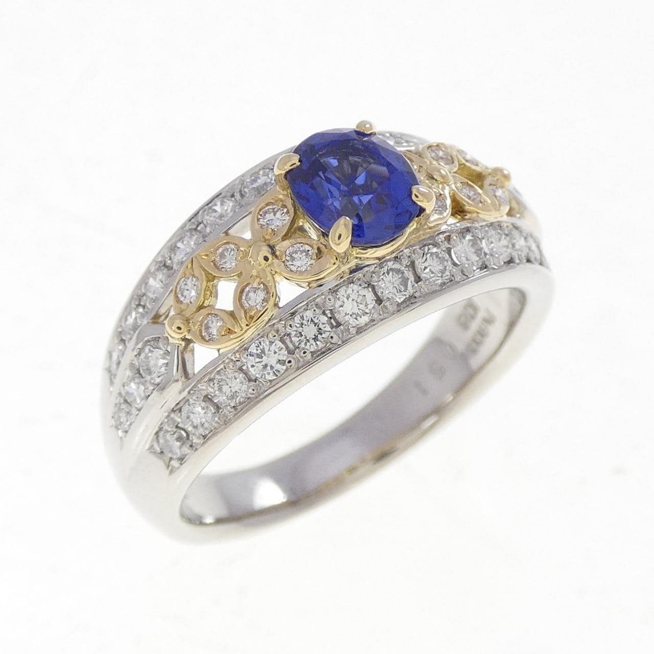 PT900/K18YG サファイヤ リング 0.73CT