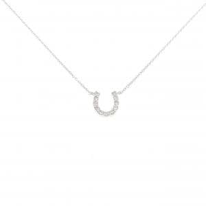 K18WG ホースシュー ダイヤモンド ネックレス 0.11CT