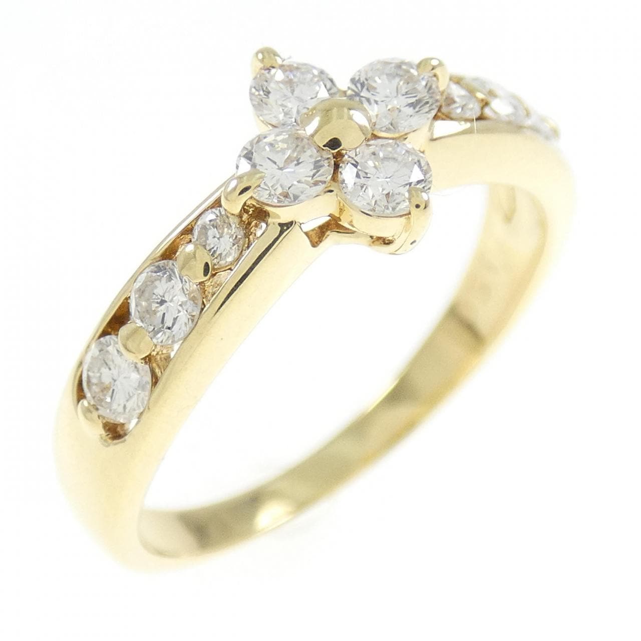 K18YG フラワー ダイヤモンド リング 0.51CT