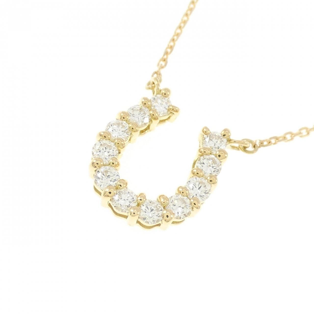 [新品] K18YG 马蹄钻石项链 0.304CT