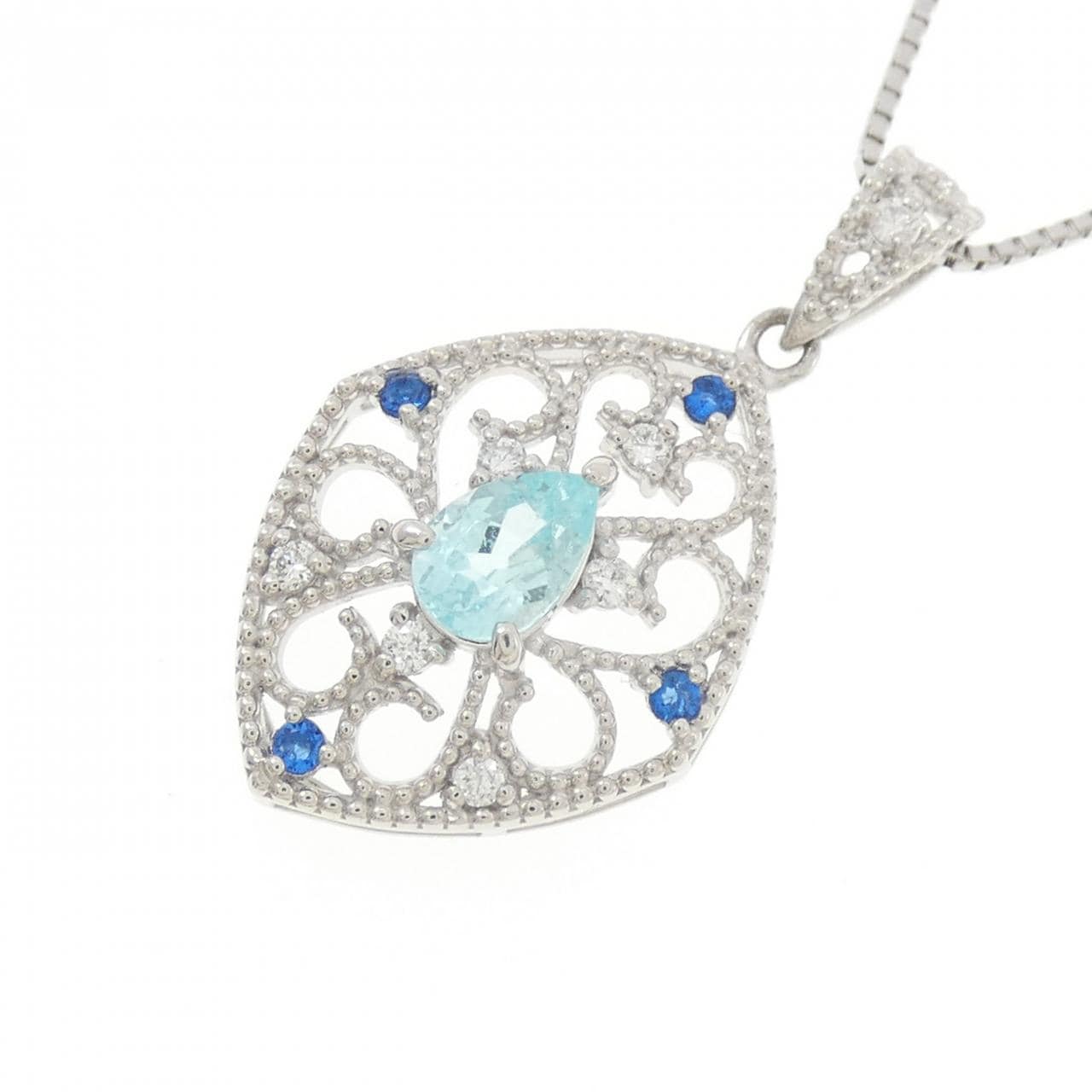 PT900/PT850 パライバトルマリン ネックレス 0.30CT