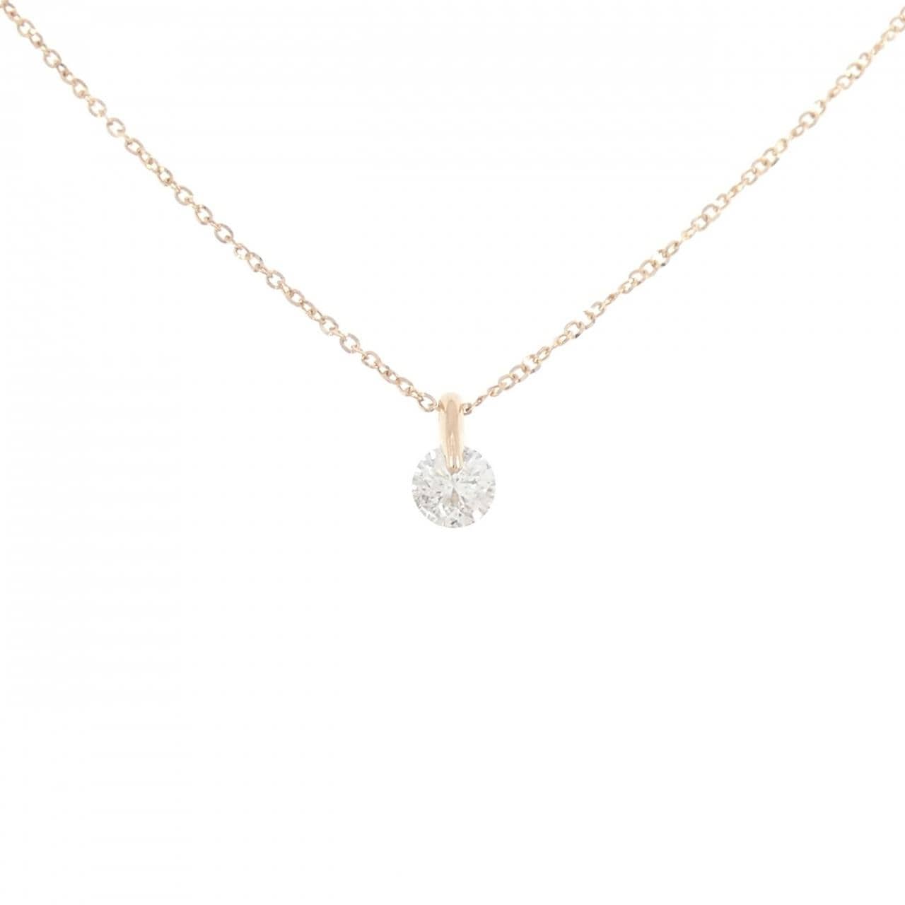 K18PG ソリティア ダイヤモンド ネックレス 0.323CT